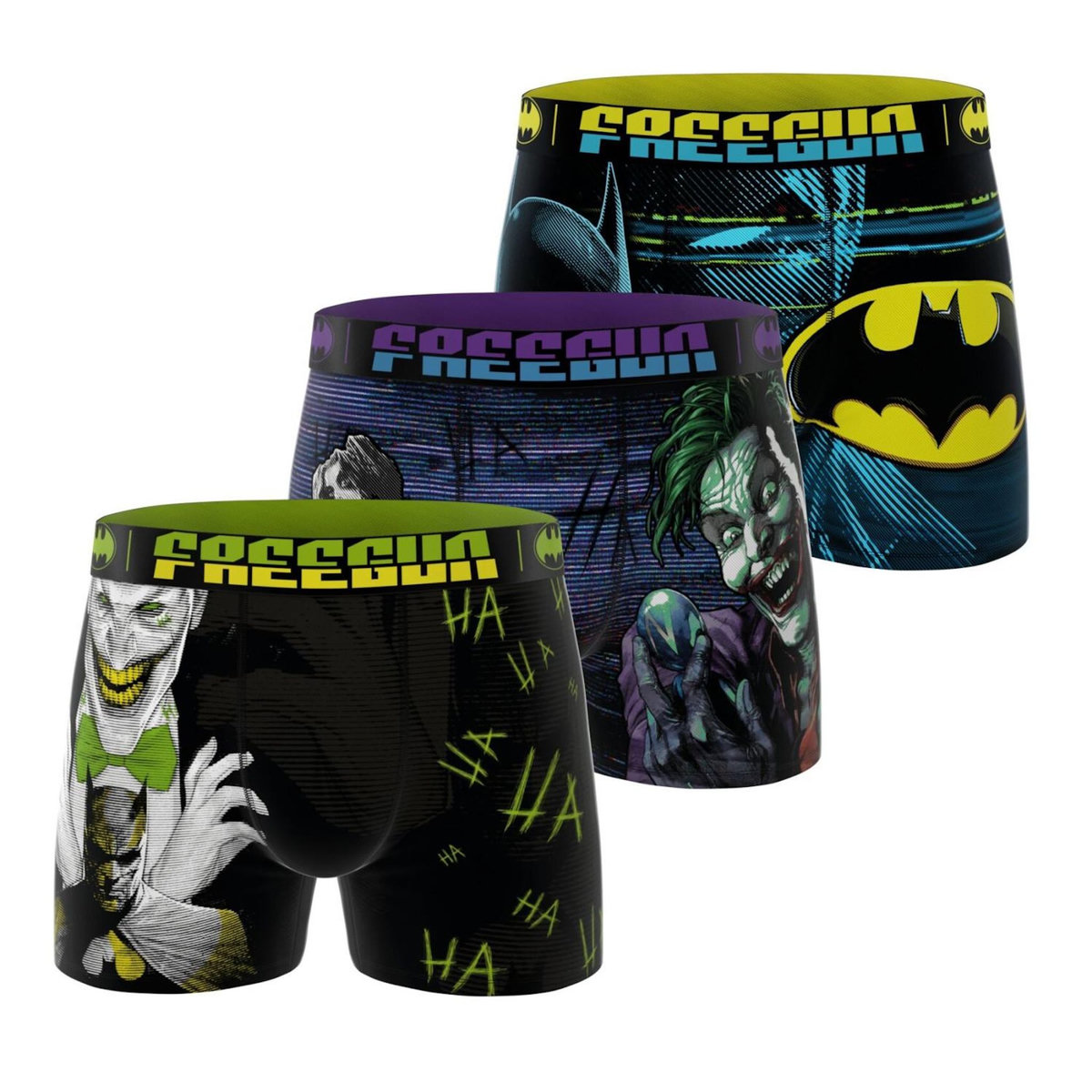 FREEGUN Lot de 3 boxers homme DC Comics
