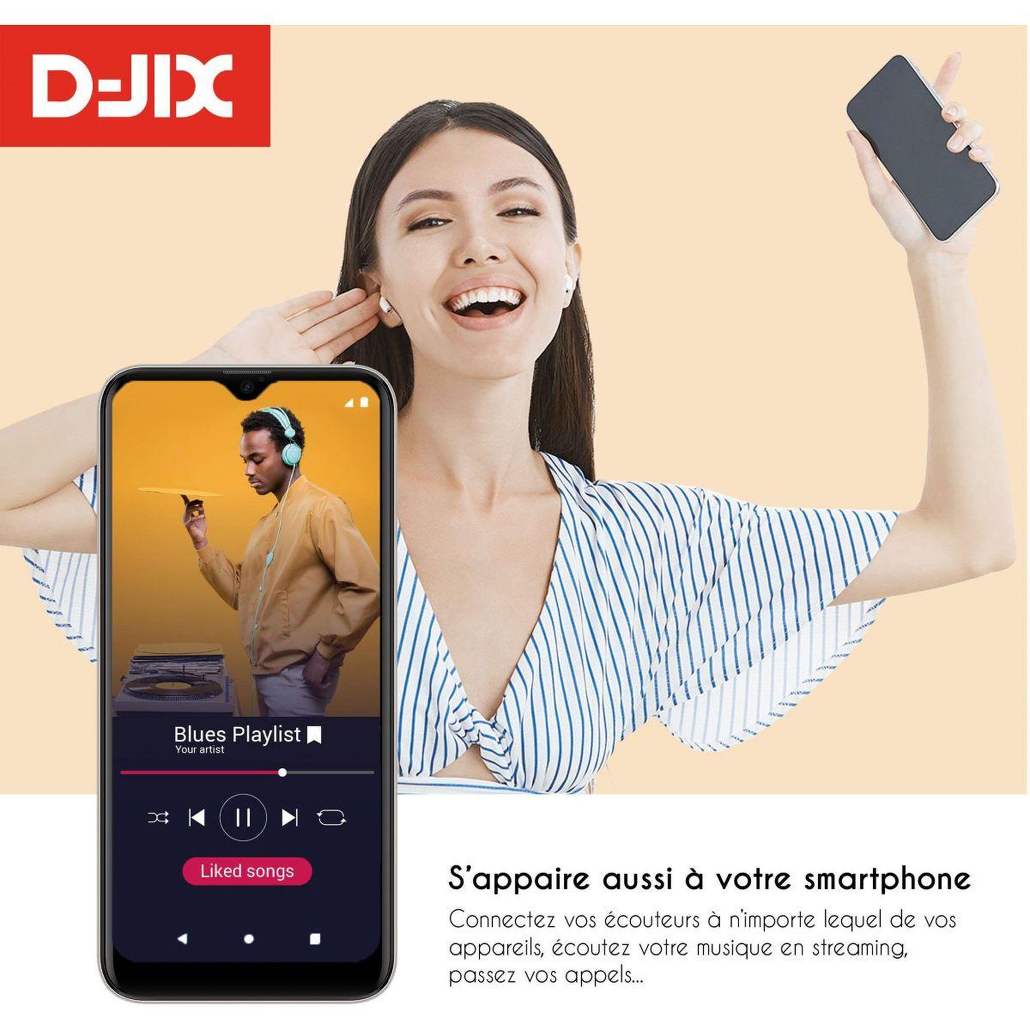 Voir la diapositive 4 : D-JIX Ecouteurs M-USIK Player 8Go with TWS earbuds