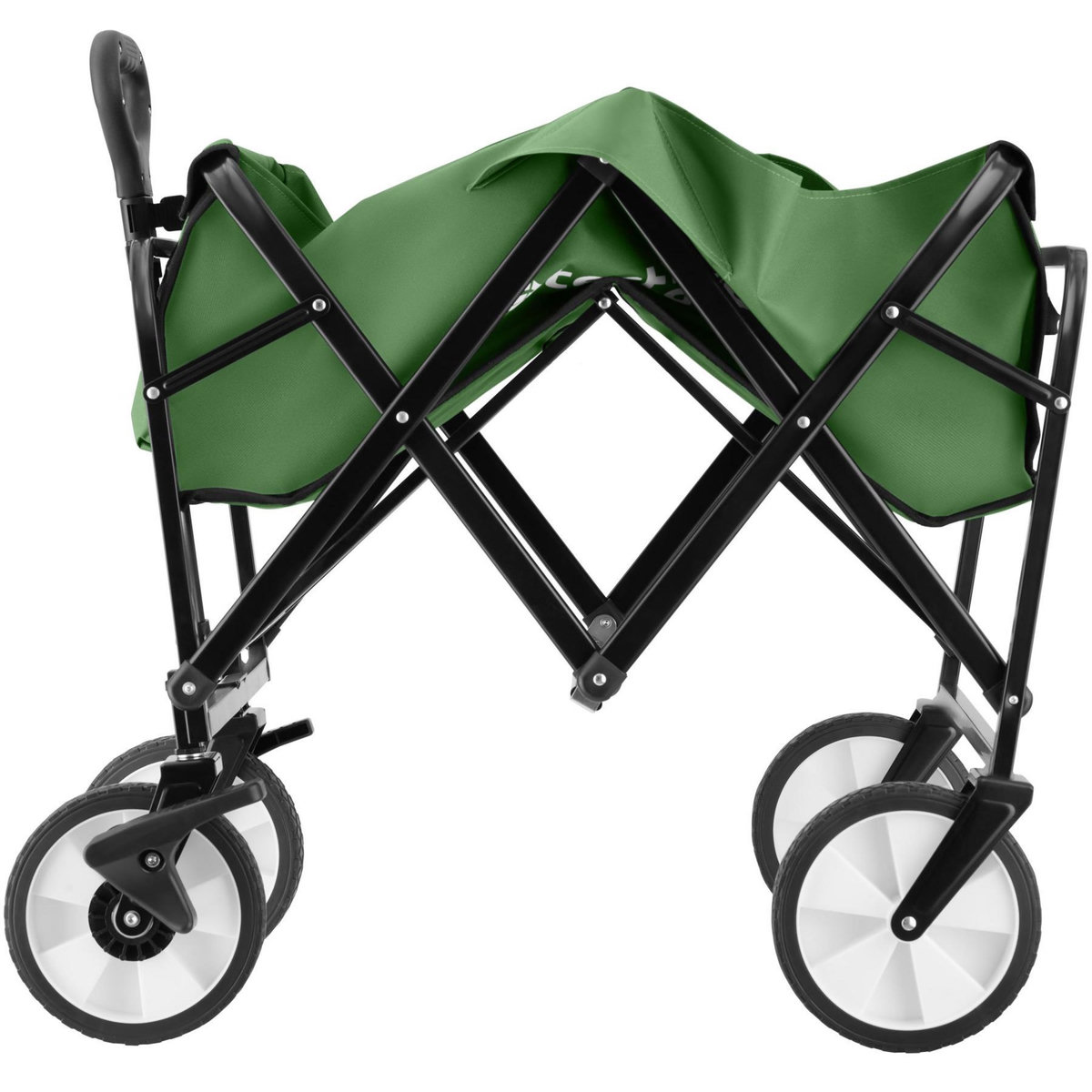 tectake Chariot pliable avec poignée téléscopique vert