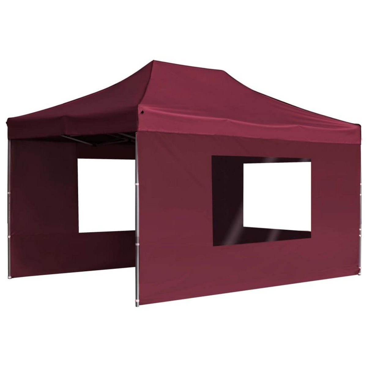 VIDAXL Tente de reception pliable et parois Aluminium 4,5x3 m Bordeaux