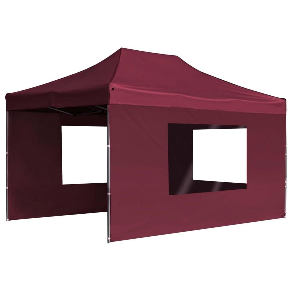 VIDAXL Tente de reception pliable et parois Aluminium 4,5x3 m Bordeaux
