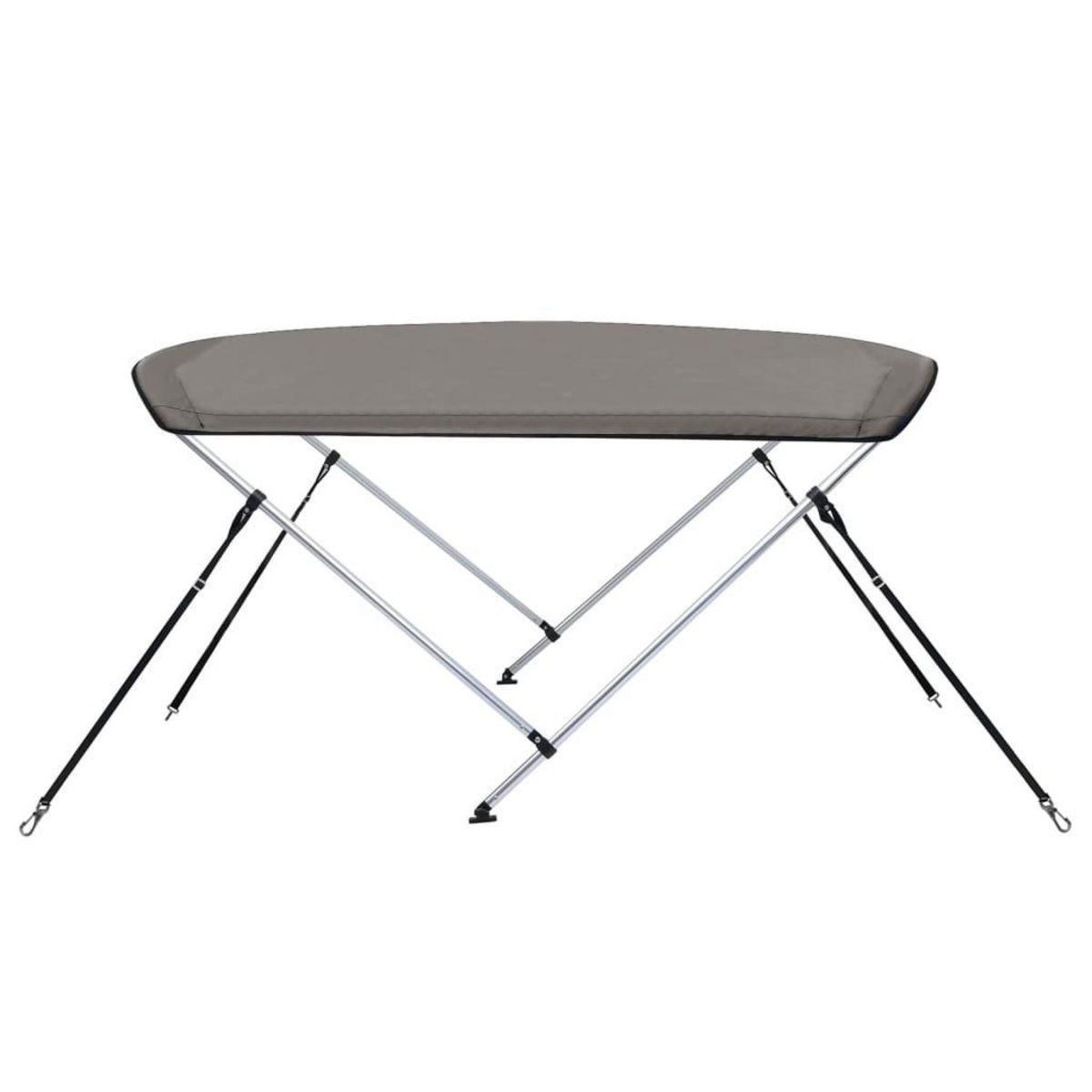 VIDAXL Auvent bimini a 2 arceaux gris 150x120x110 cm