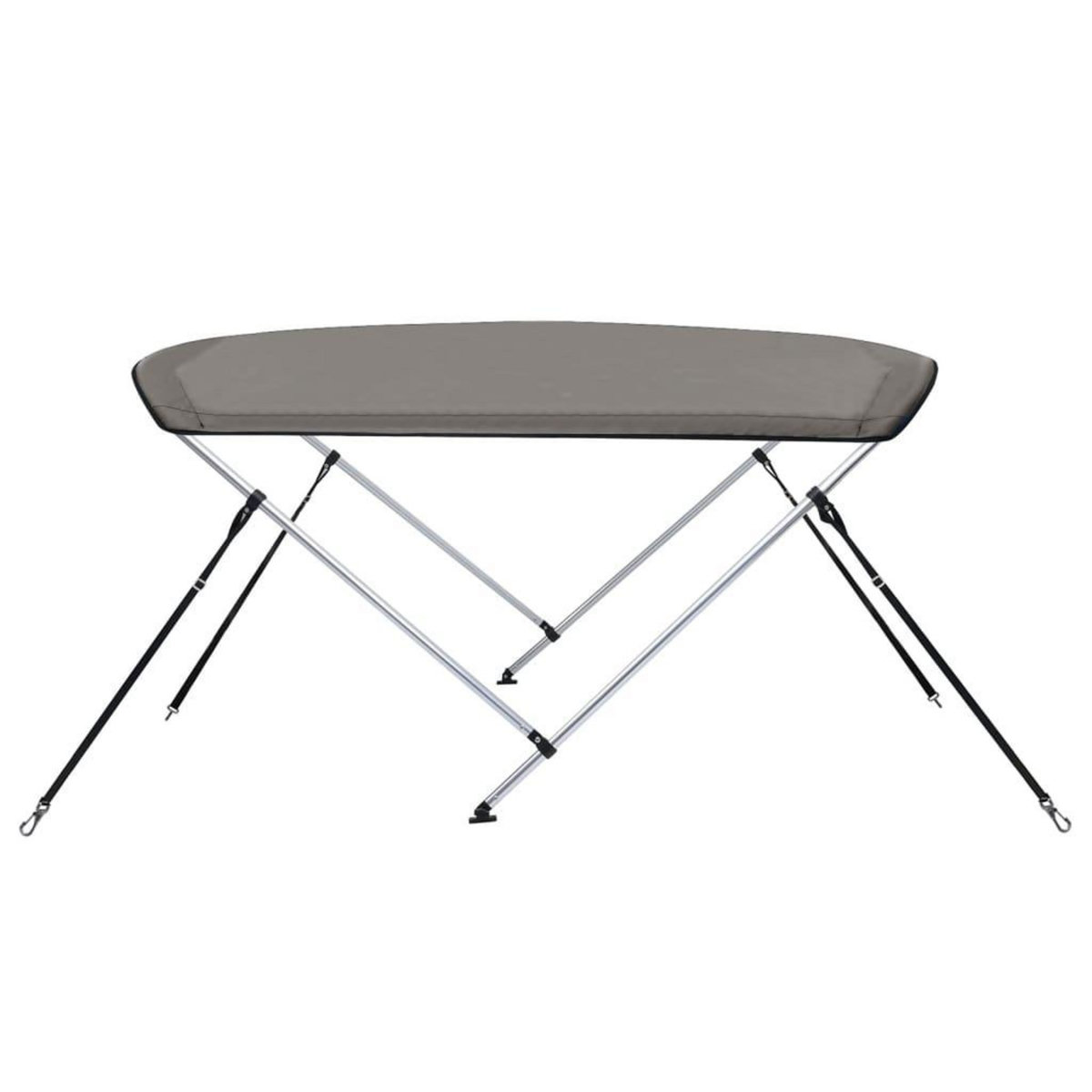 VIDAXL Auvent bimini a 2 arceaux gris 150x120x110 cm