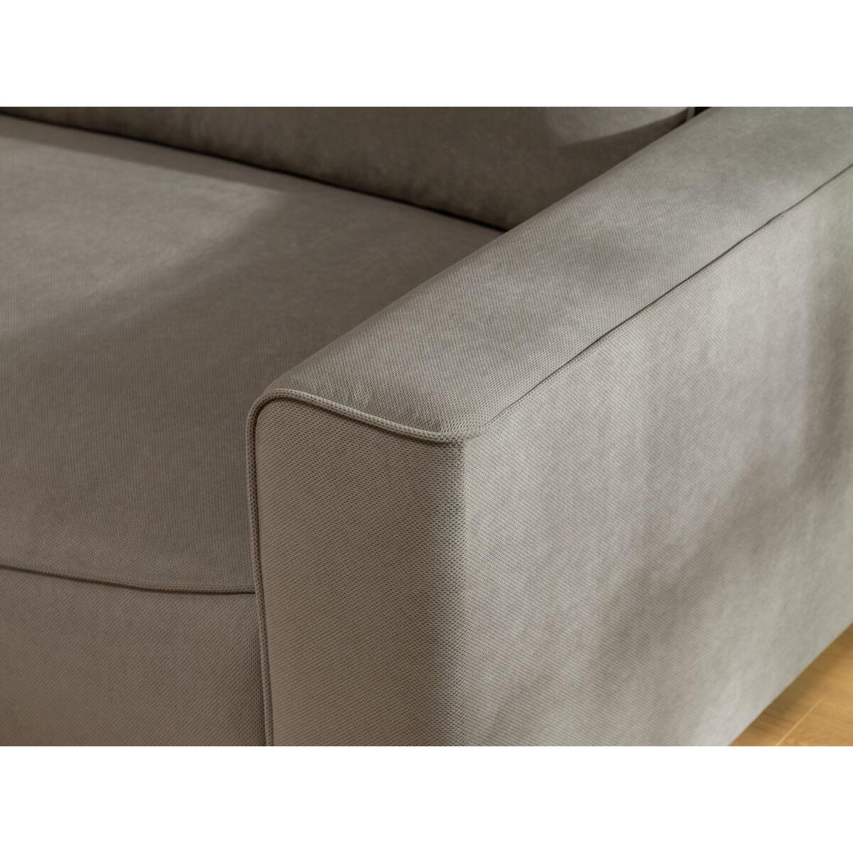 BEST MOBILIER Aurelia - canapé d'angle gauche 4 places convertible avec coffre en tissu texturé