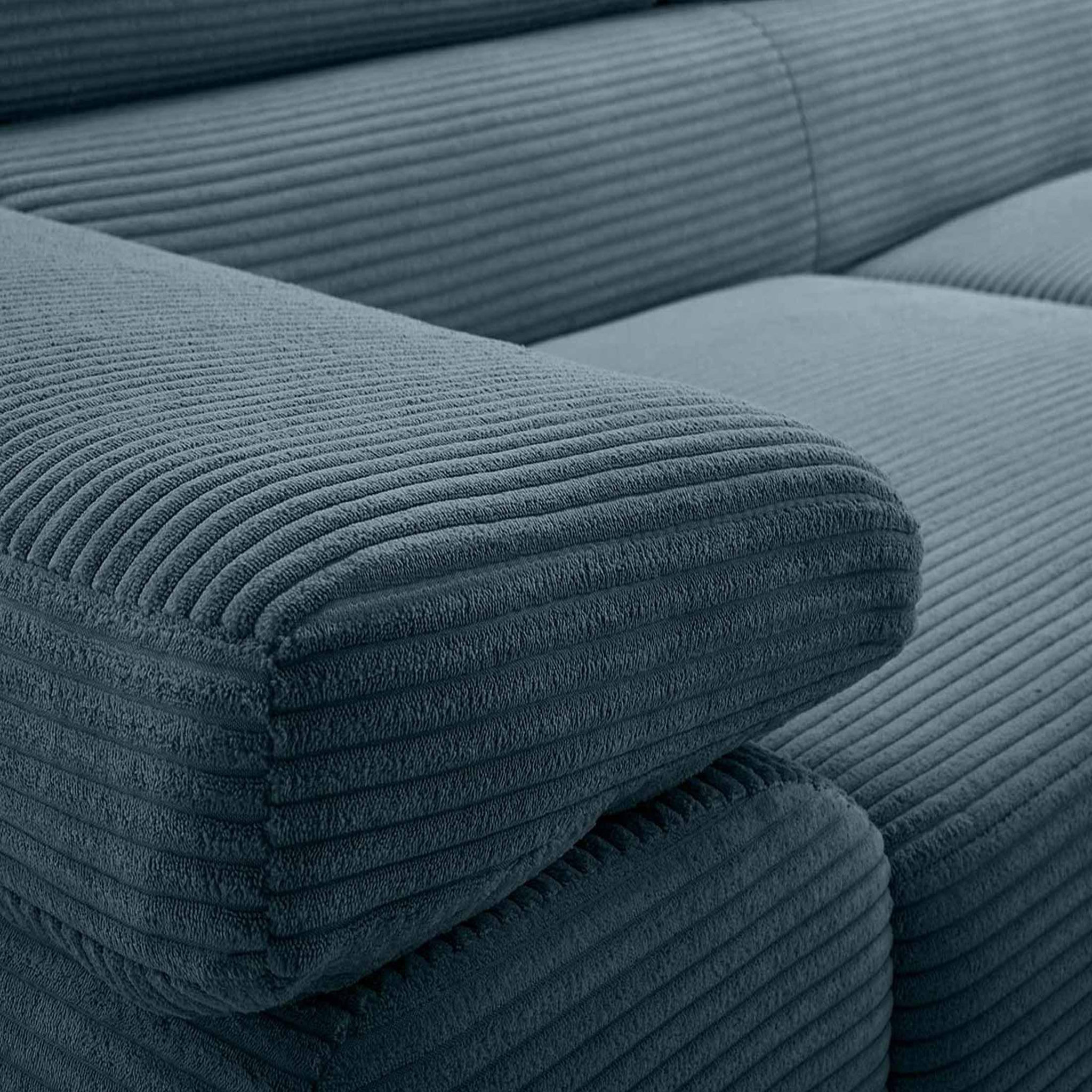 Voir la diapositive 3 : BEST MOBILIER Pablo - canapé 3 places - convertible avec têtières réglables - en velours côtelé