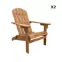 SWEEEK Lot de 2 fauteuils de jardin en bois avec un repose-pieds/table basse - Adirondack Salamanca - Eucalyptus . chaises de terrasse retro