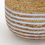 Voir la diapositive 3 : MAISON PAVANE Pouf rond en jute, fines rayures blanches D40 cm-Billy