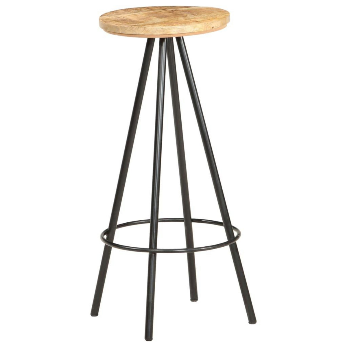 VIDAXL Tabourets de bar lot de 2 bois de manguier brut
