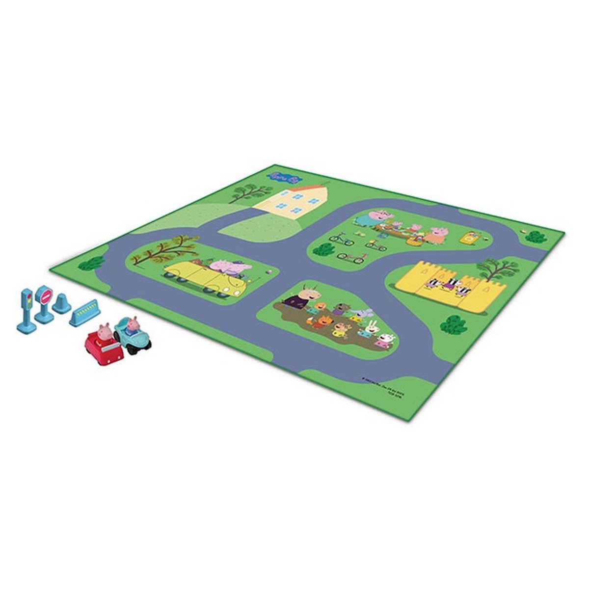 Méga tapis Peppa Pig avec véhicules et accessoires