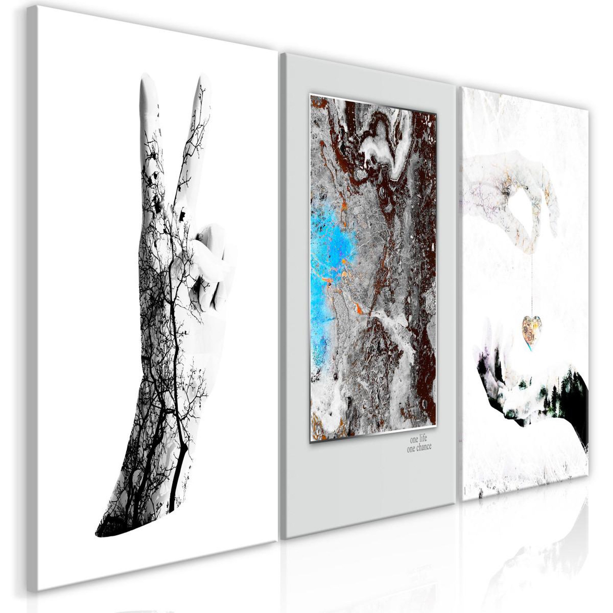 Paris Prix Tableau imprimé  gestures 3 panneaux  60x120cm