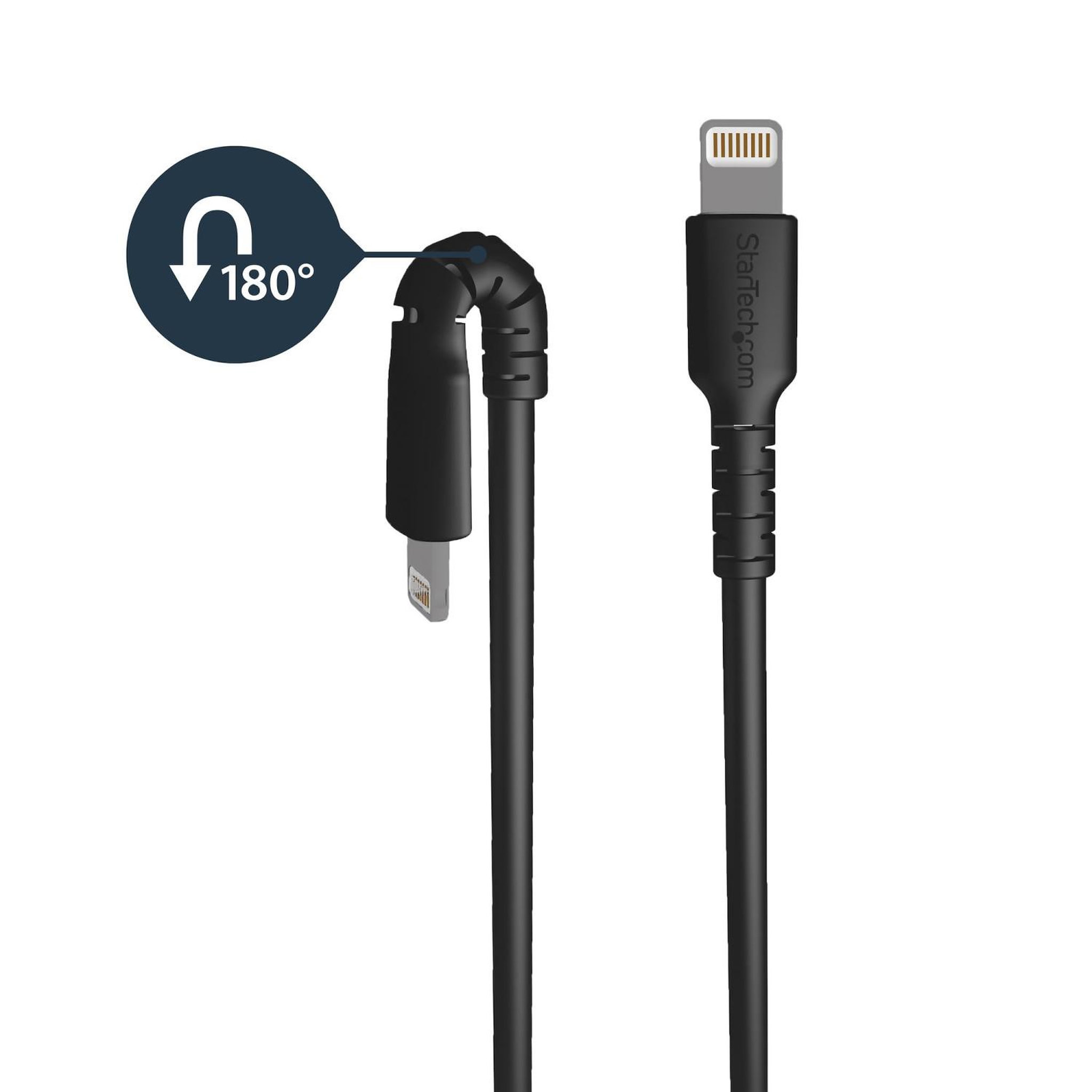 Voir la diapositive 3 : Startech Startech.com câble usb-a vers lightning noir robuste 2m - câble de charge/synchronisation de type a vers lightning en fibre aramide - ipad/iphone 12 - certifié apple mfi