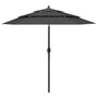 Voir la diapositive 1 : VIDAXL Parasol de jardin a 3 niveaux avec mat en aluminium anthracite