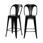 Rendez vous déco Lot de 2 chaises pour îlot central 67 cm en métal noir mat - Indus. Coloris disponibles : Noir