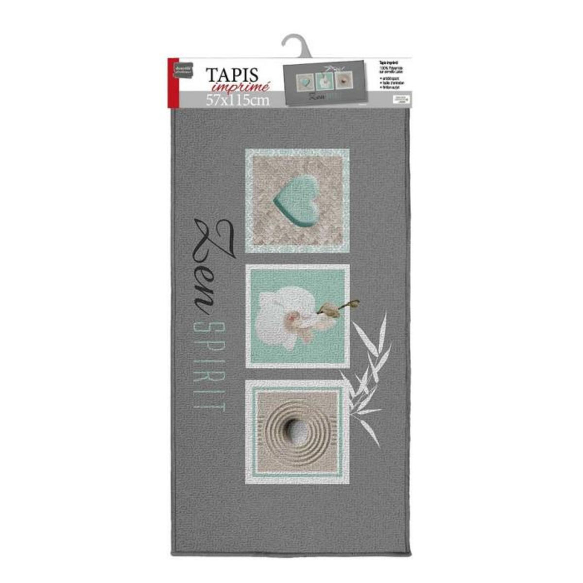 Paris Prix Tapis Déco Imprimé  Botanice  50x120cm Gris