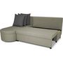Voir la diapositive 3 : MARKET24 Canapé d'angle convertible réversible 3 places JEN - Tissu Gris - Style contemporain - L196 x H88 x P159 cm