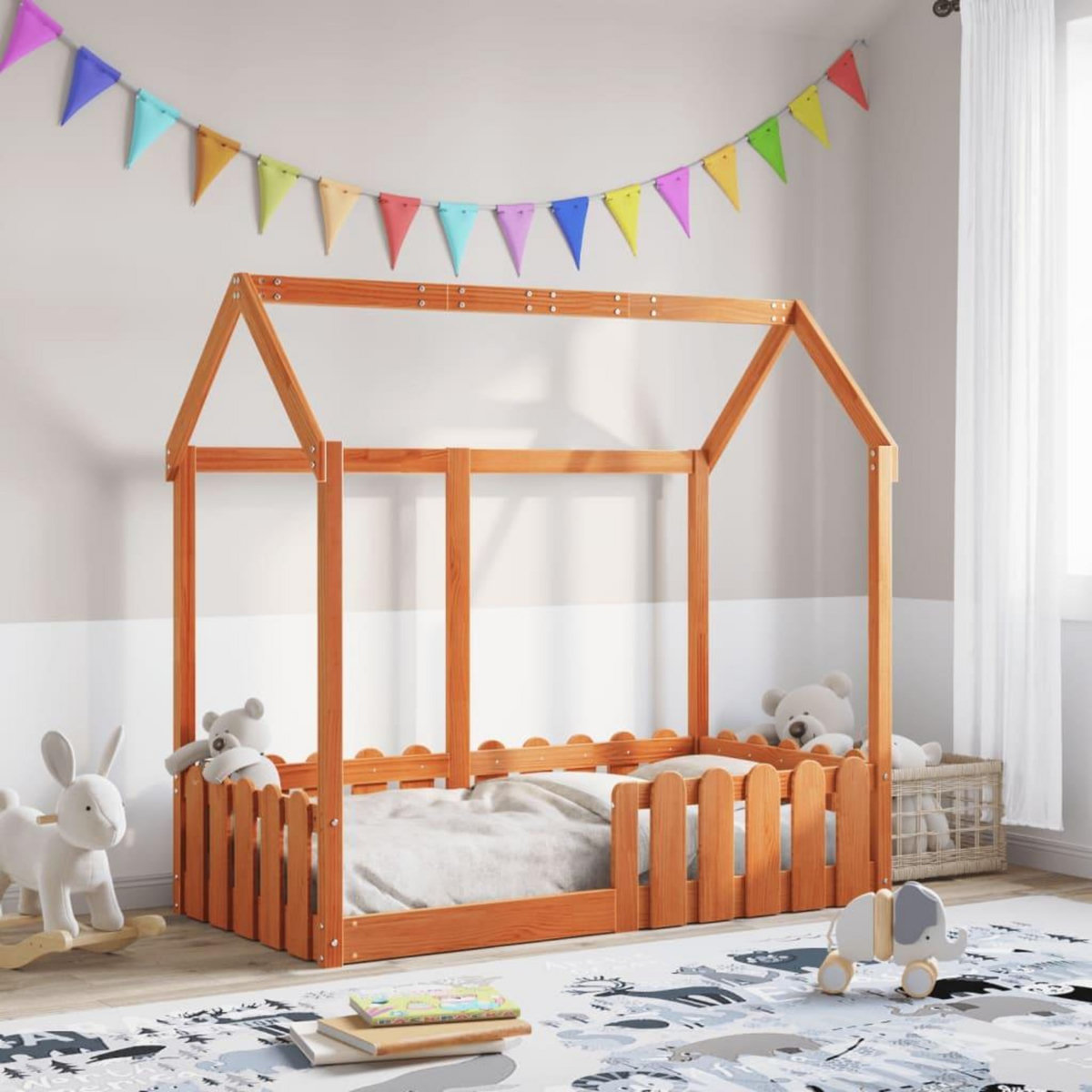 VIDAXL Cadre de lit d'enfants forme de maison sans matelas 70x140 cm
