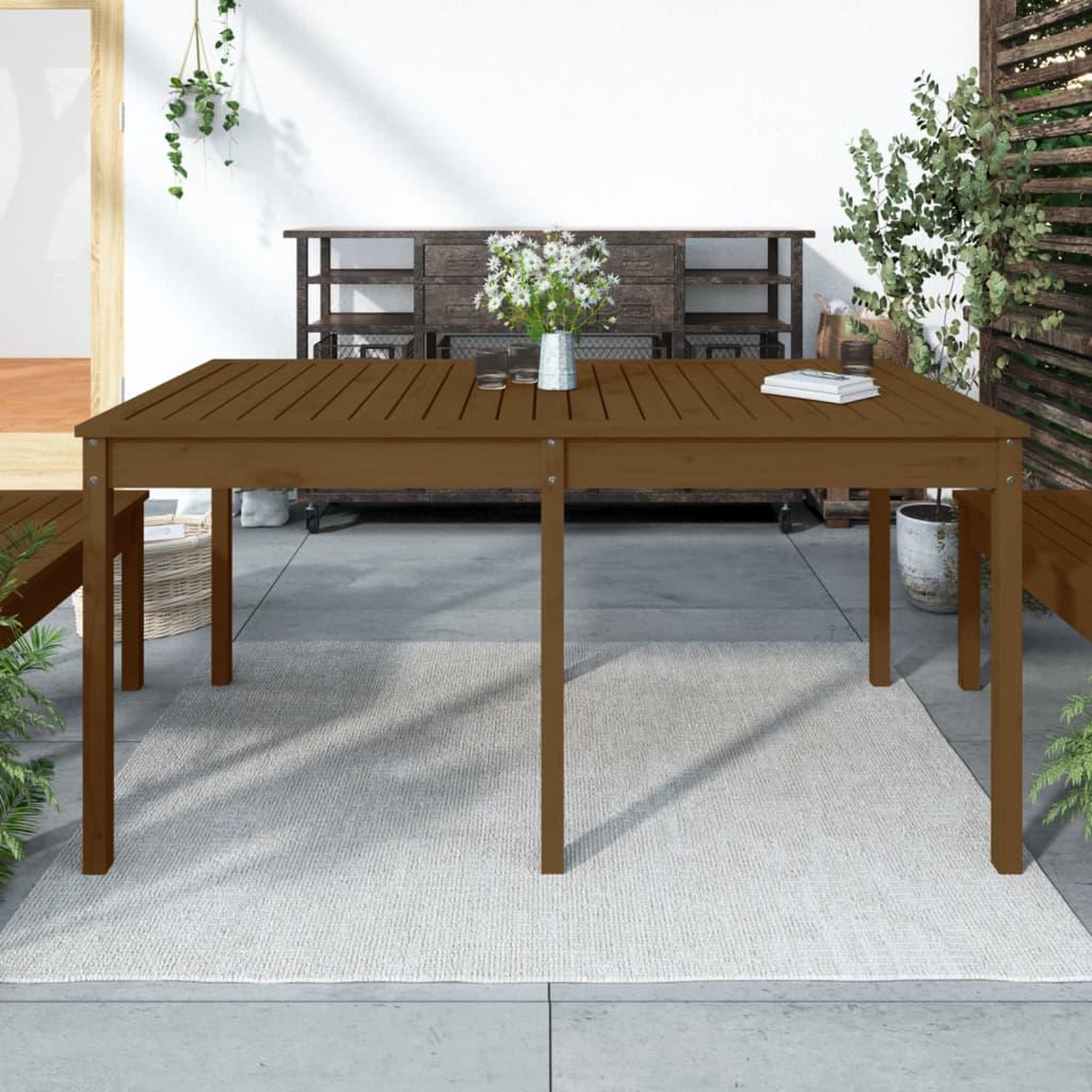 VIDAXL Table de jardin marron miel 159,5x82,5x76 cm bois massif de pin