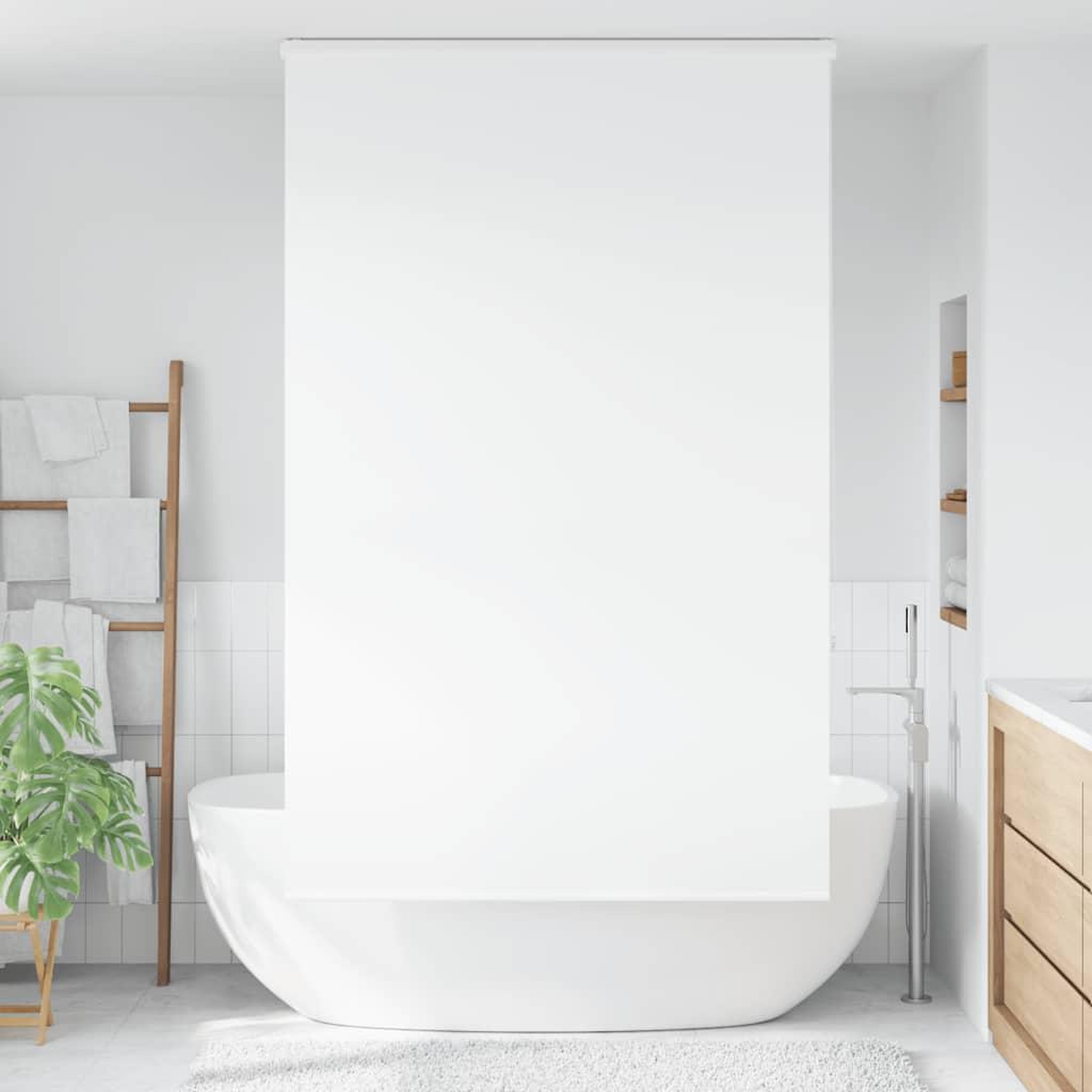 Voir la diapositive 2 : VIDAXL Store enrouleur de douche avec cassette largeur du tissu 136 cm