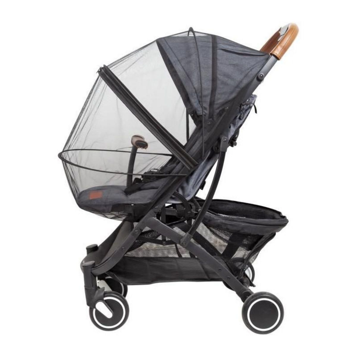 TINEO Moustiquaire pour poussette TINEO ALL INCLUSIVE - Ouverture facile avec zip - Poche rangement incluse