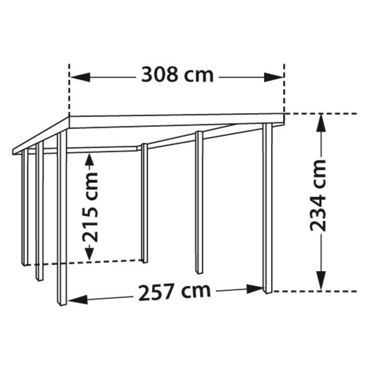 Carport bois traité Yaraka / 13,10 m²