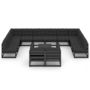 Voir la diapositive 3 : VIDAXL Salon de jardin 13 pcs avec coussins noir bois de pin massif