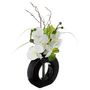 Voir la diapositive 2 : ATMOSPHERA Composition florale vase  - Hauteur 44 cm - Orchidée