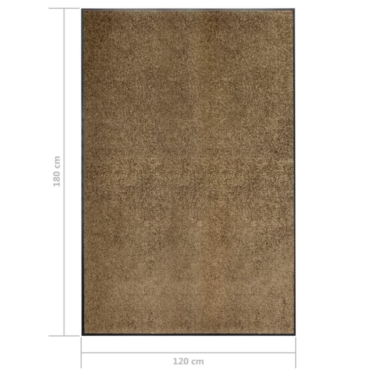 VIDAXL Paillasson lavable Marron 120x180 cm
