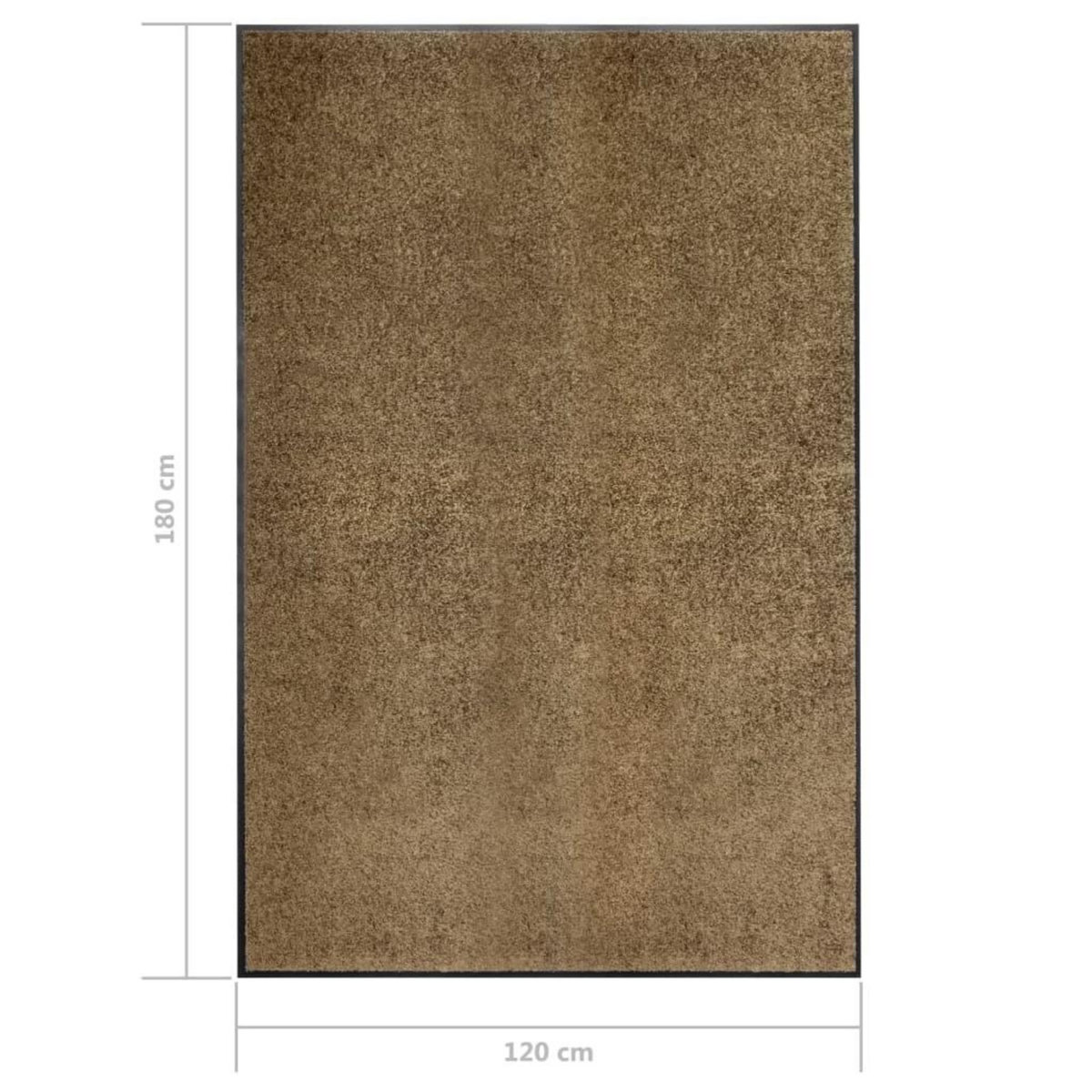 VIDAXL Paillasson lavable Marron 120x180 cm