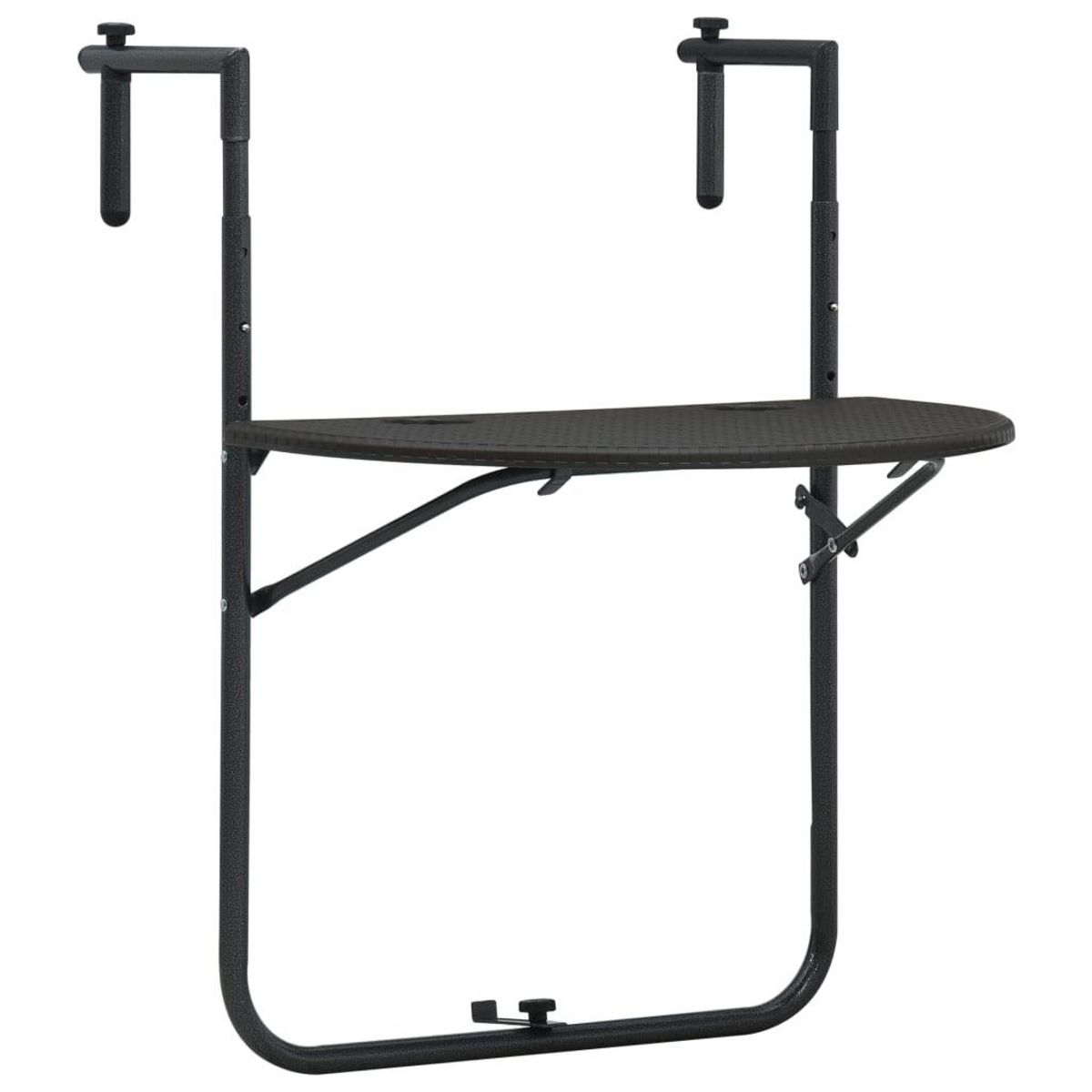 VIDAXL Table de balcon Marron 60x64x83,5 cm Plastique Aspect de rotin