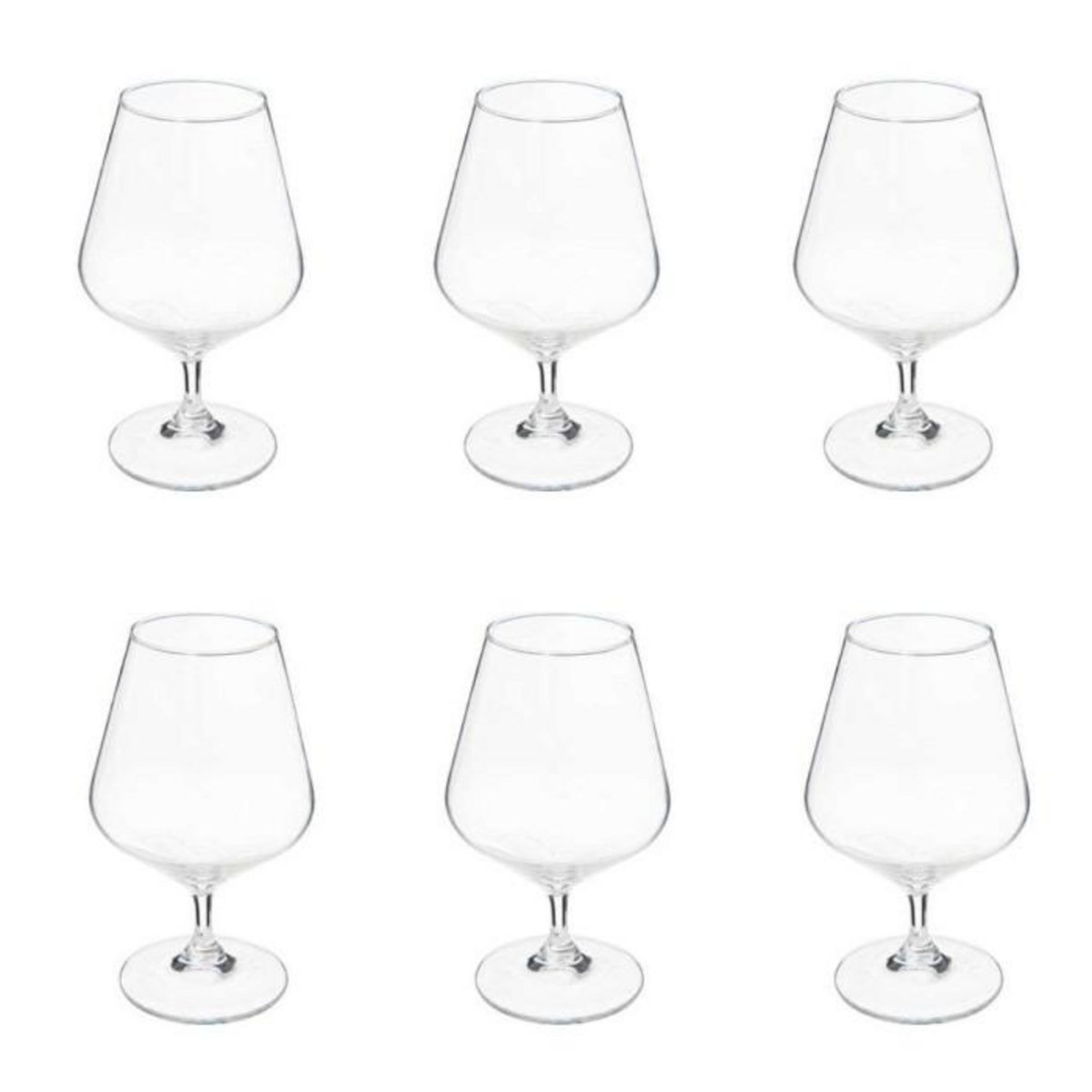 SECRET DE GOURMET Lot de 6 Verres à Cognac  Nora  35cl Transparent
