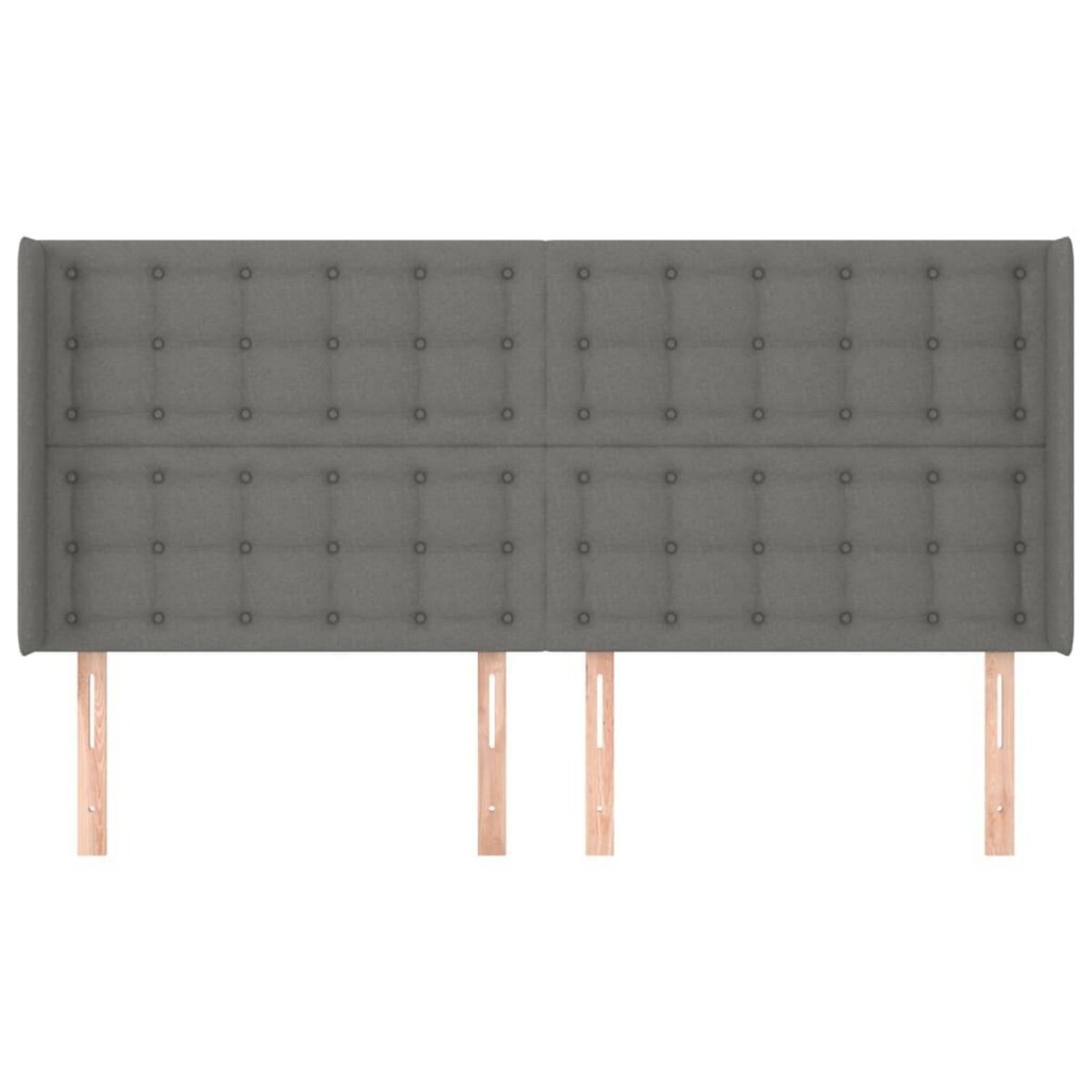 VIDAXL Tete de lit avec oreilles Gris fonce 203x16x118/128 cm Tissu