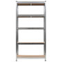 Voir la diapositive 3 : VIDAXL Etagere resistante a 5 niveaux Argente Acier et bois ingenierie