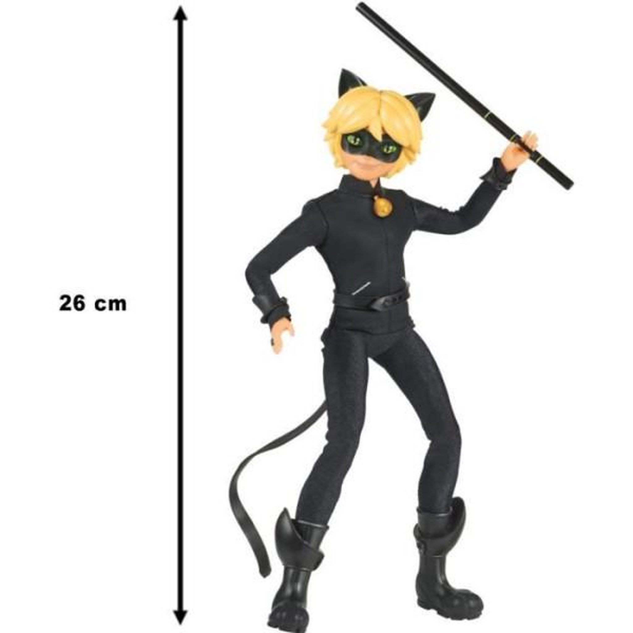 Voir la diapositive 2 : BANDAI Miraculous - Poupée mannequin 26 cm Chat Noir - BANDAI