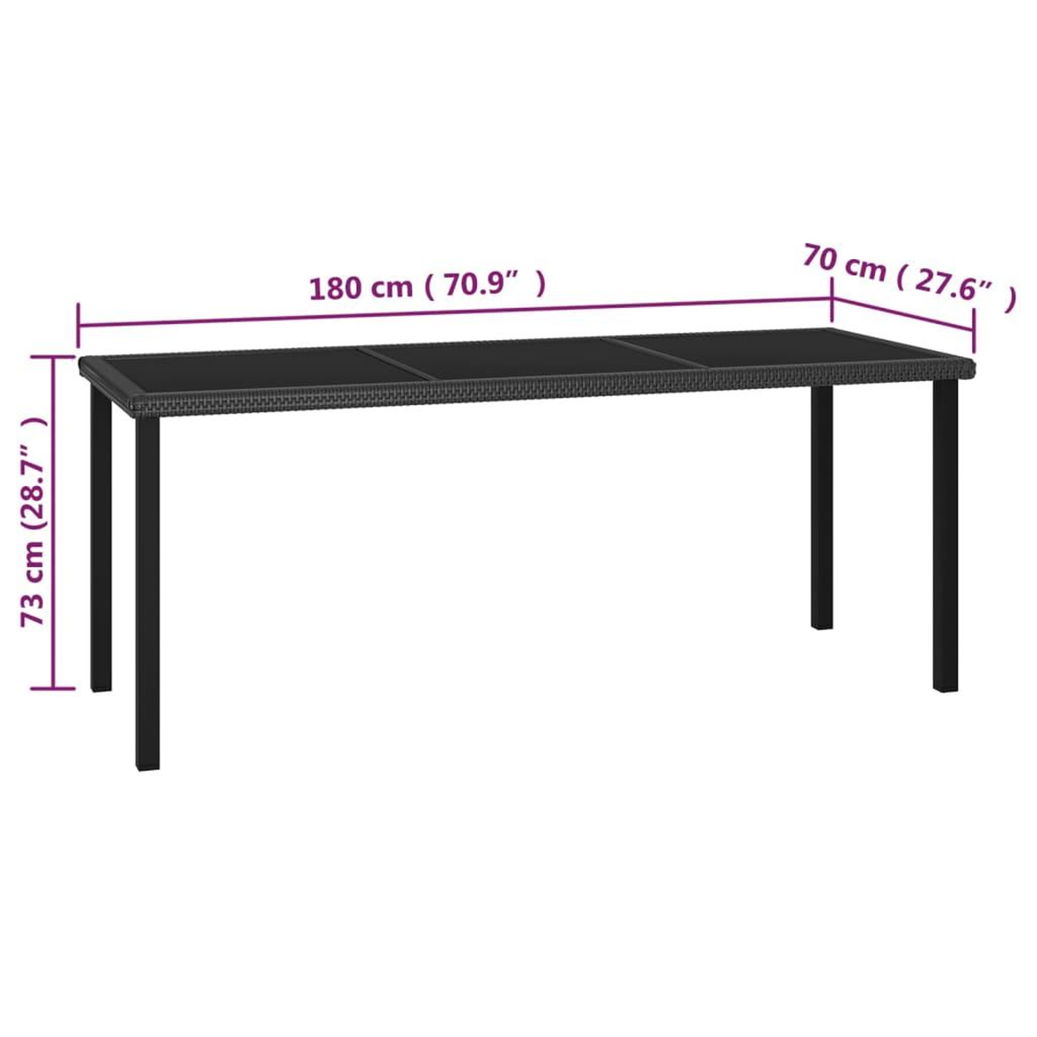 Voir la diapositive 6 : VIDAXL Ensemble a manger de jardin 7 pcs Resine tressee Noir