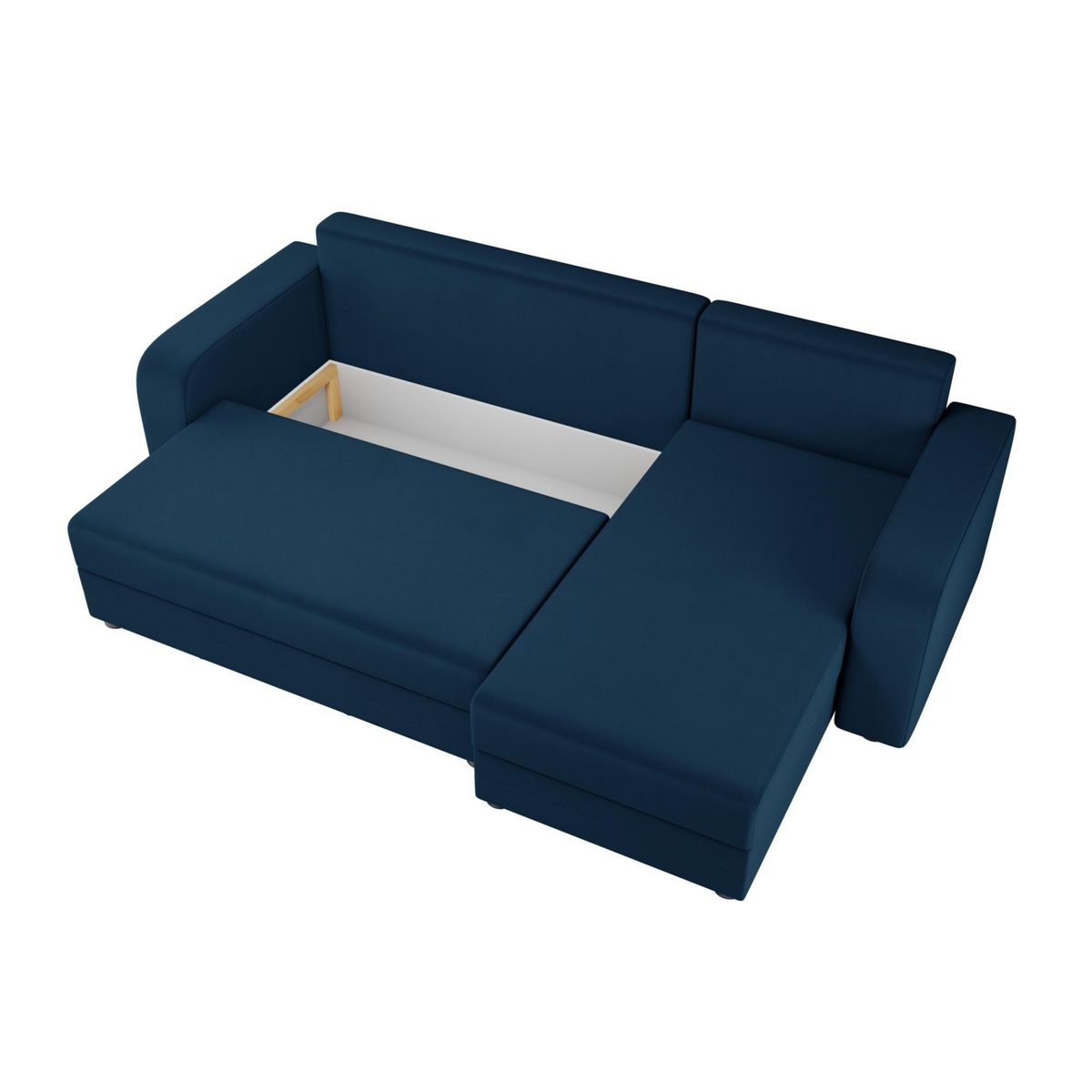 BEST MOBILIER Harvey - canapé d'angle réversible 4 places convertible avec coffre en velours