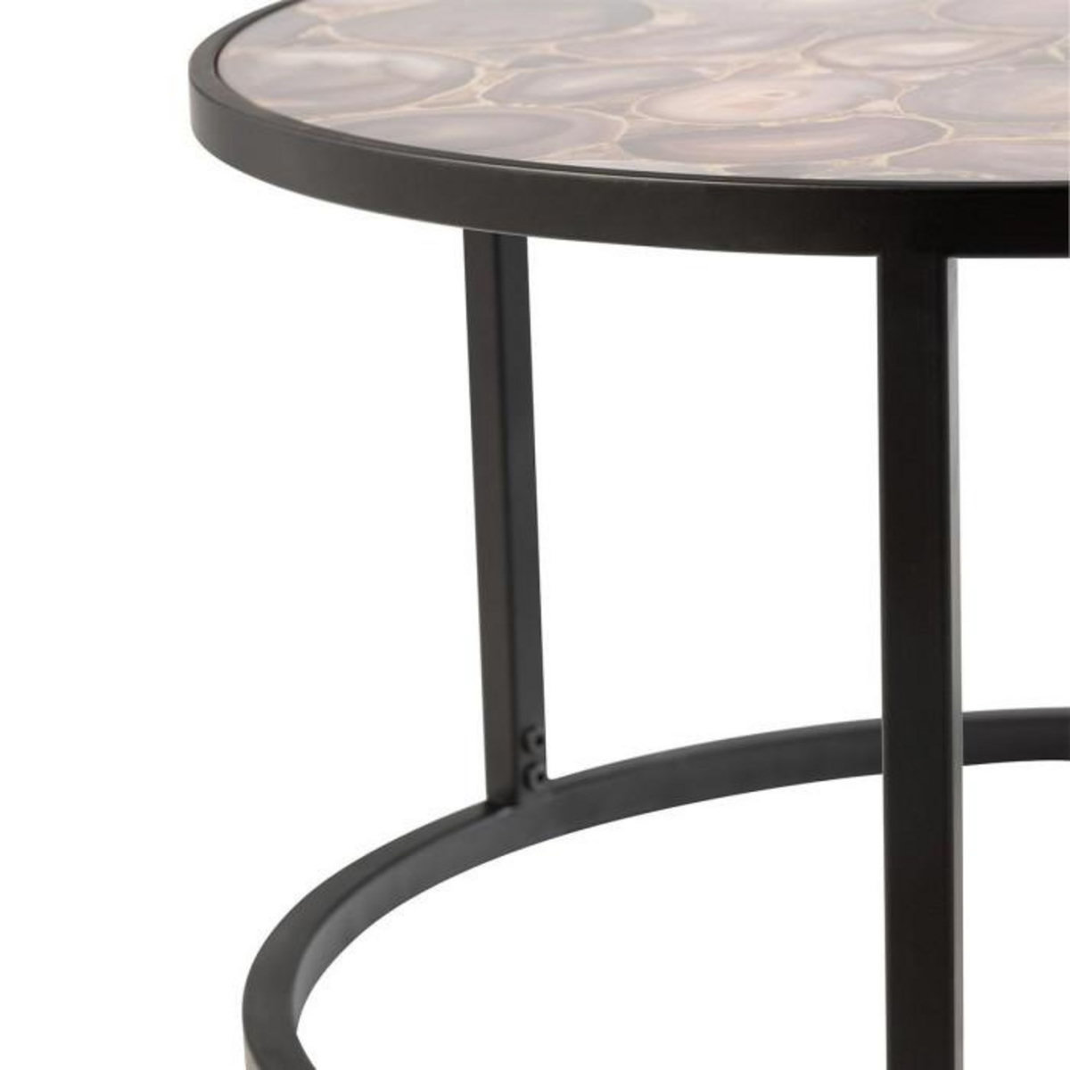 Paris Prix Table Basse Ronde  Aver  60cm Marron & Noir