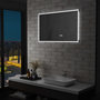 Voir la diapositive 1 : VIDAXL Miroir a LED et capteur tactile et affichage d'heure 100x60 cm