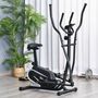 Voir la diapositive 2 : HOMCOM Vélo elliptique vertical vélo d'appartement 2 en 1 écran LCD multifonction hauteur & résistance réglable acier noir