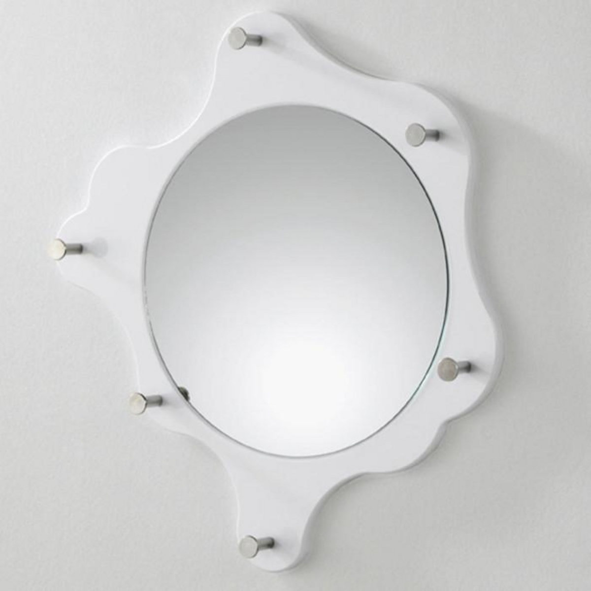 Paris Prix Patère Murale & Miroir  6 Crochets  56cm Blanc