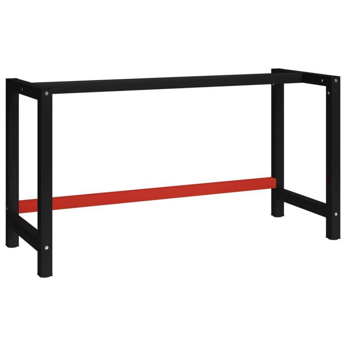 VIDAXL Cadre de banc de travail Metal 150x57x79 cm Noir et rouge
