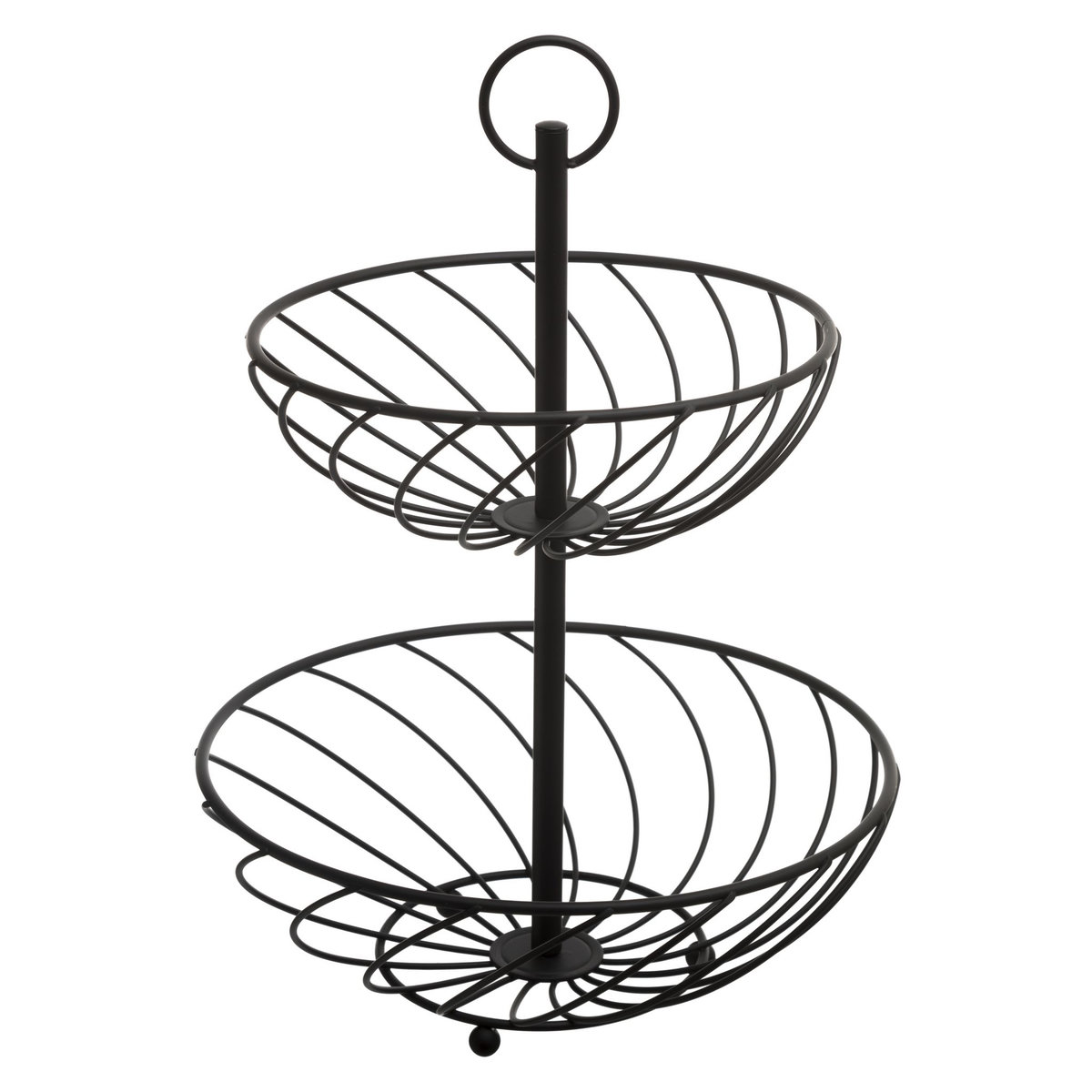 Serviteur 2 étages en métal noir