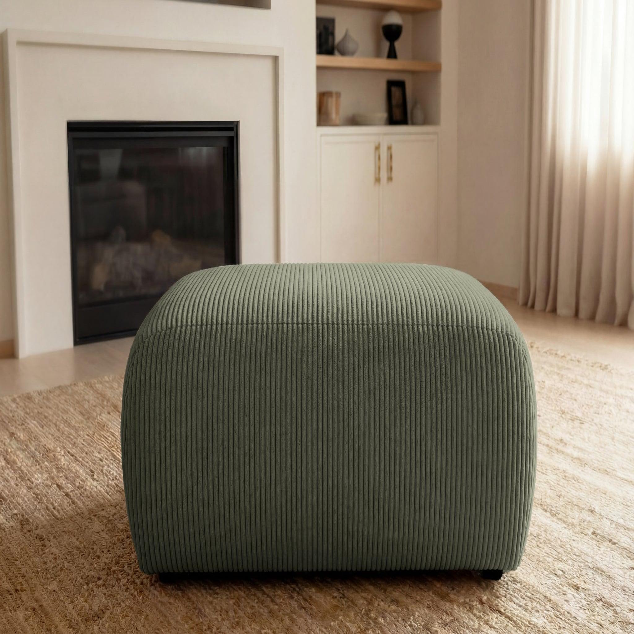 Voir la diapositive 3 : CASANOVA PARIS Sacha - pouf en velours côtelé 105x57x40