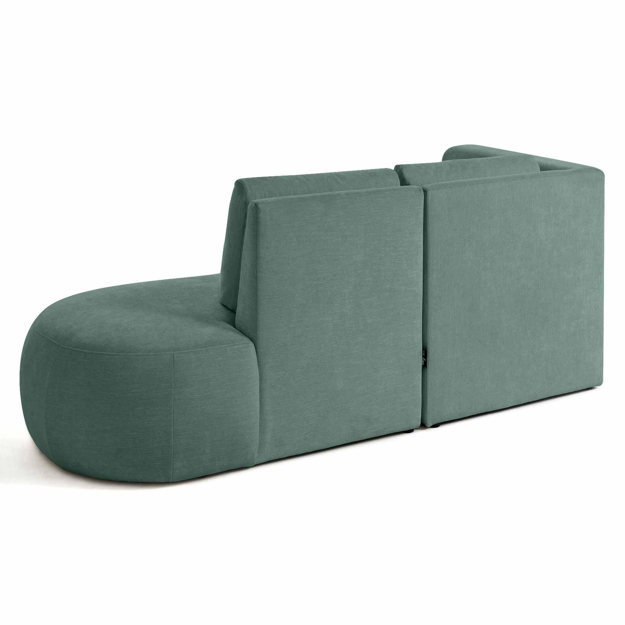 Voir la diapositive 6 : LISA DESIGN Santorini - canapé modulable d'angle gauche + pouf - 4 places - en tissu texturé