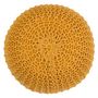 Voir la diapositive 6 : Rendez vous déco Pouf tricot rond en coton jaune moutarde D40 cm - Elisa