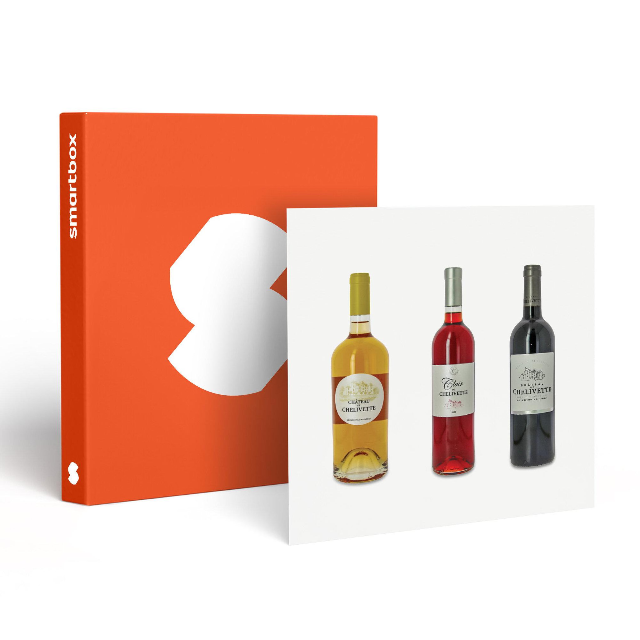 Smartbox Livraison de 6 bouteilles de vin chelivette rouge et rosé à domicile - coffret cadeau gastronomie
