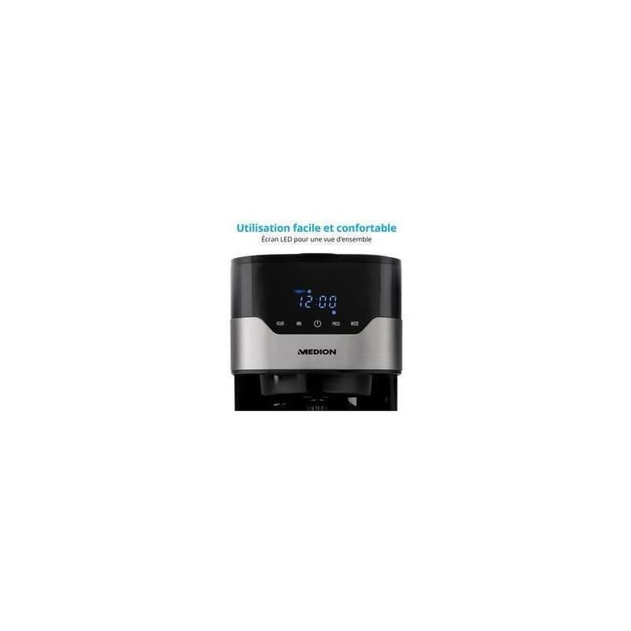 Voir la diapositive 2 : Medion Cafetiere filtre programmable avec carafe - MEDION - MD 18458 - isotherme - 900W - 1,2 L