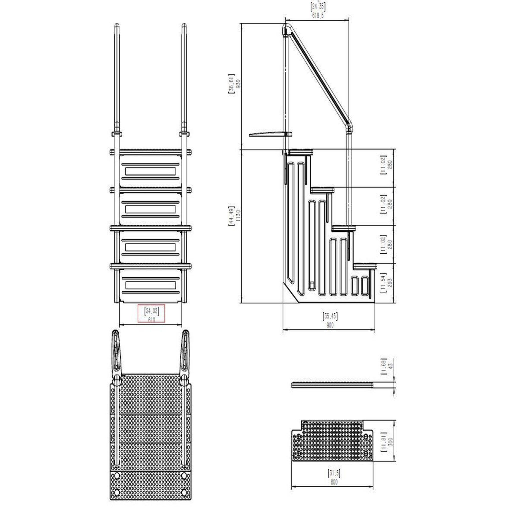 Voir la diapositive 3 : Habitat et Jardin Escalier double pour piscine   bruno   avec porte de sécurité pour enfant