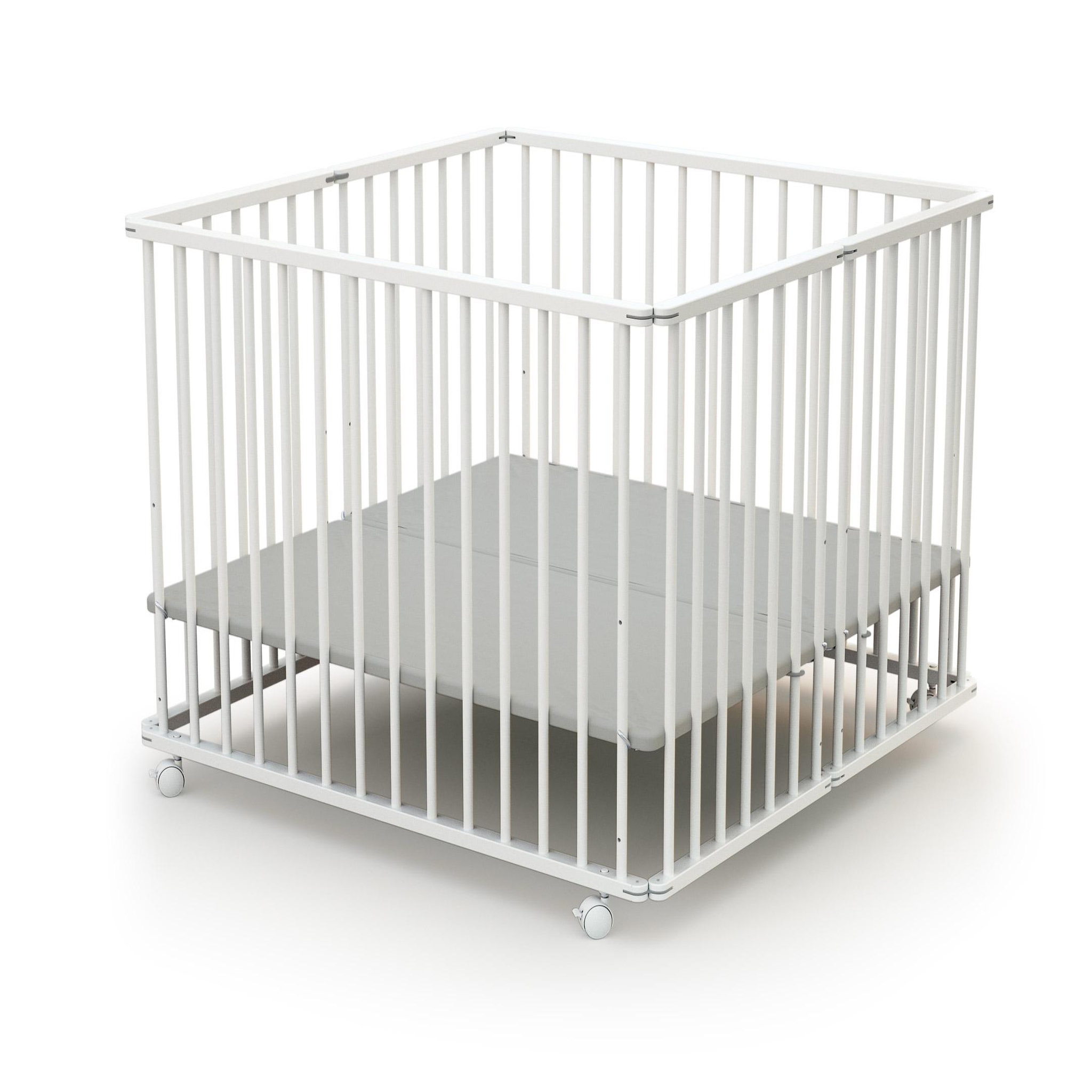 Voir la diapositive 3 : WEBABY Parc bébé pliant en bois 100 x 100 cm