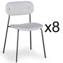 Voir la diapositive 2 : Paris Prix Lot de 8 Chaises Design  Tyler  80cm Gris