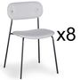 Voir la diapositive 2 : Paris Prix Lot de 8 Chaises Design  Tyler  80cm Gris
